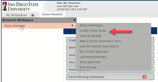 Submit Study Step 1