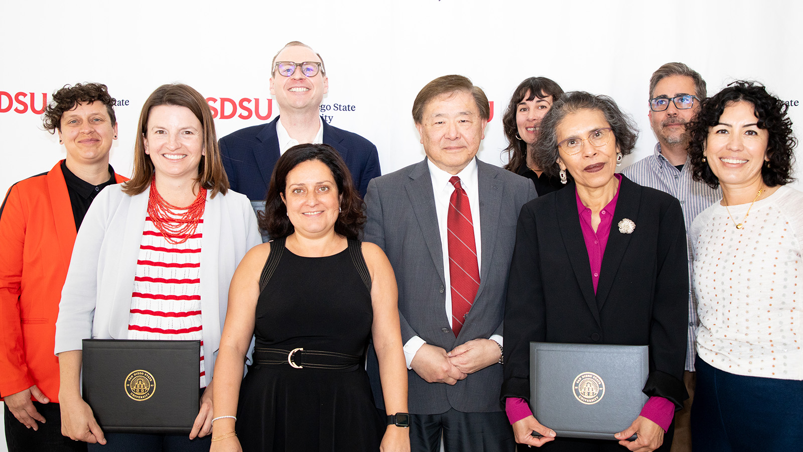 Group of Outstanding Scholar Awardees with Hala Madanat and Bill Tong