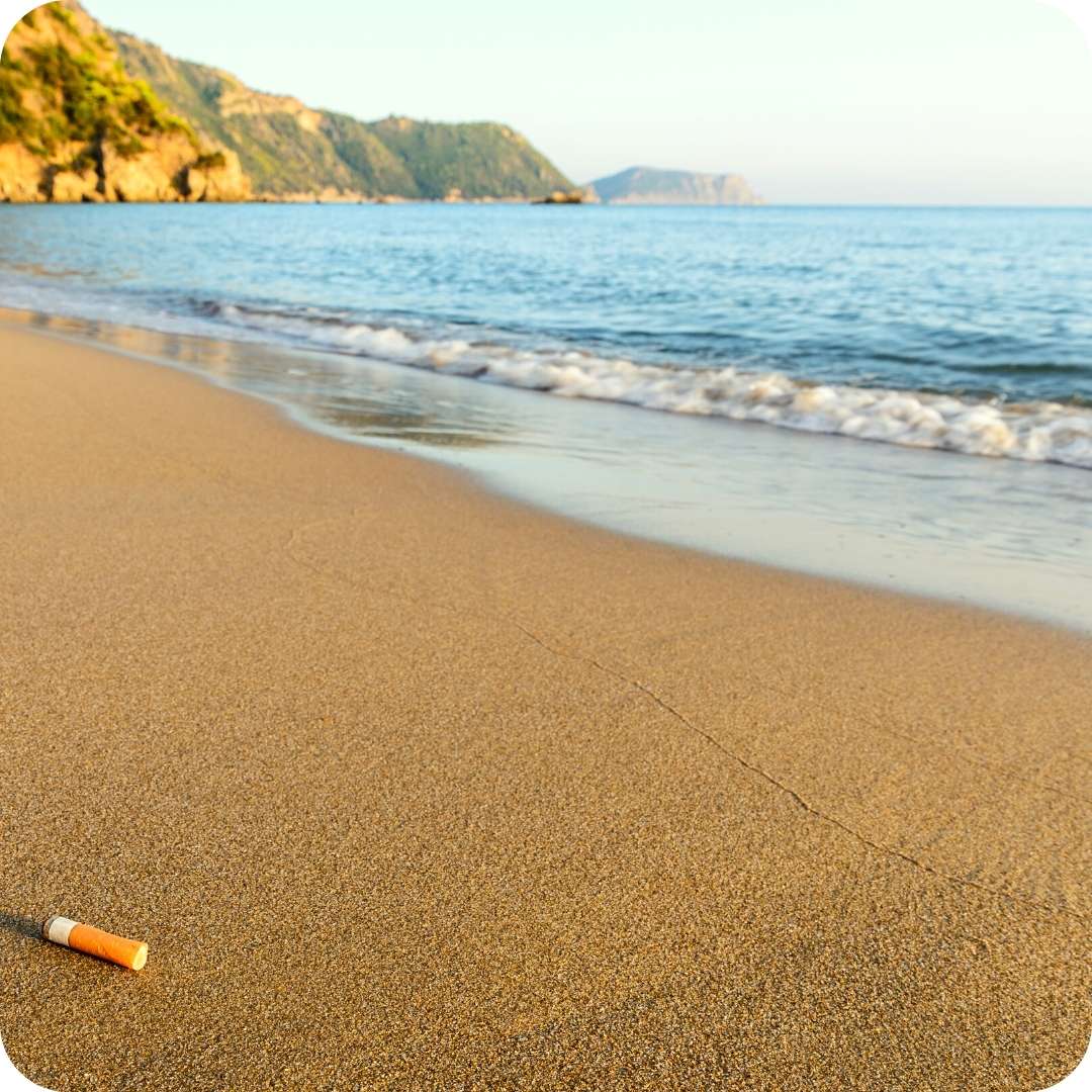 beach with cigarette 